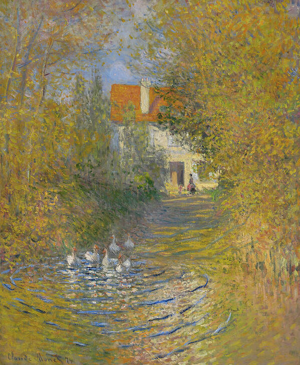 Claude Monet Art Print featuring the painting The Geese, 1874 by Claude Monet