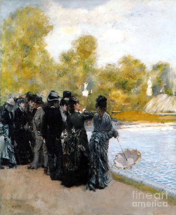 Oil Painting Art Print featuring the drawing The Pool In The Jardin Du Luxembourg by Heritage Images