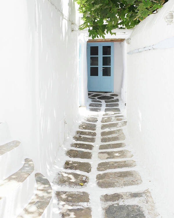 Greece Art Print featuring the photograph Tiny Street by Lupen Grainne