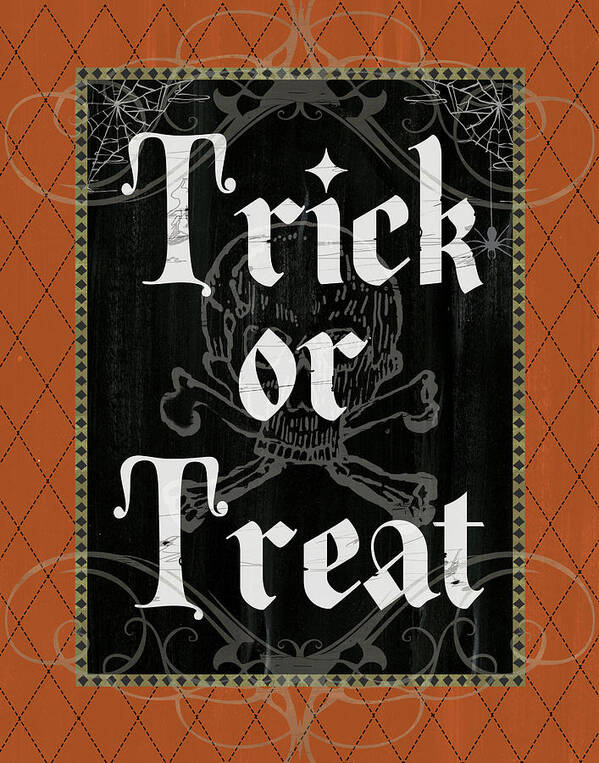 Trick Or Treat Art Print featuring the mixed media Trick Or Treat II by Fiona Stokes-gilbert