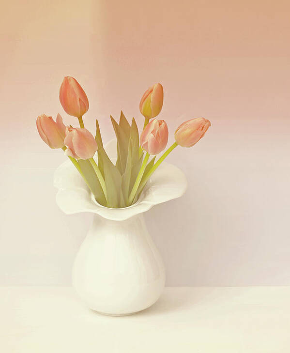 Vase Art Print featuring the photograph Tulips In Vase by This Wonderful Life