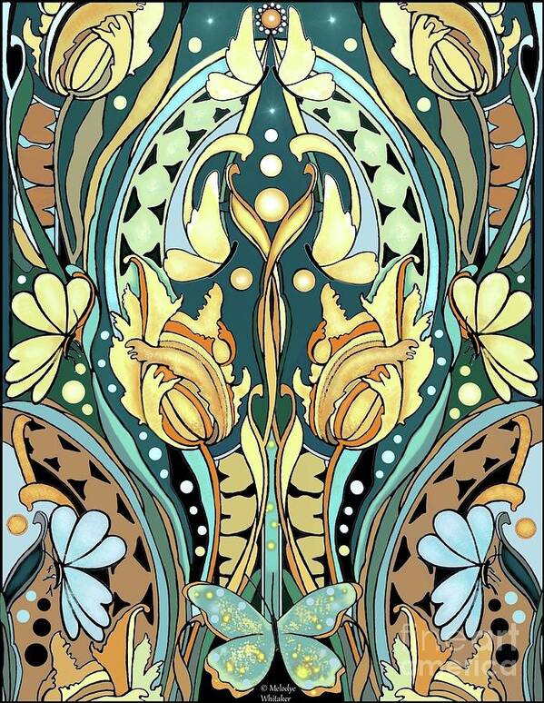 Art Nouveau Style Art Art Print featuring the digital art Very Art Nouveau by Melodye Whitaker