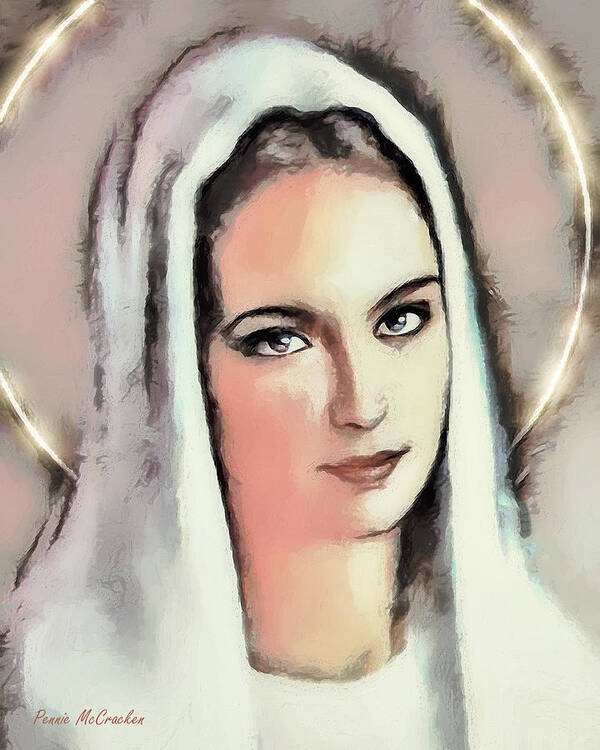 Virgin Mary Art Print featuring the digital art Virgin Mary by Pennie McCracken