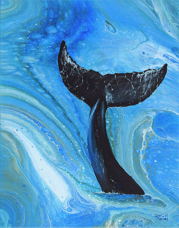 Ocean Art Print featuring the painting Whale Tail by Darice Machel McGuire
