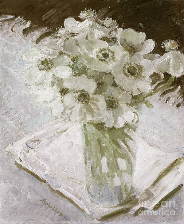 Art Art Print featuring the painting White Anemones by William Nicholson