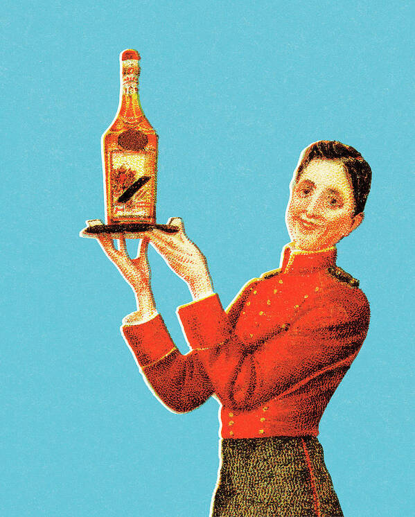 Accommodate Art Print featuring the drawing Woman serving wine by CSA Images