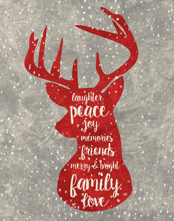 Laughter Art Print featuring the mixed media Xmas Deer by Erin Clark
