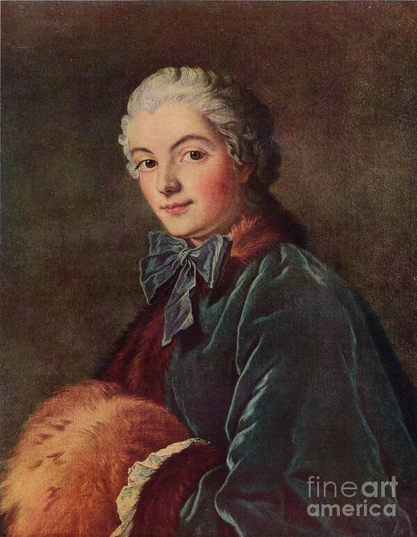 Oil Painting Art Print featuring the drawing Young Lady With A Muff, C1750, 1938 by Print Collector