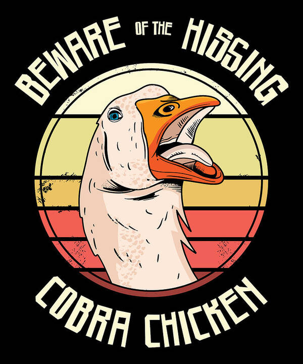 Goose Art Print featuring the digital art Goose Hissing Warning Goose Fan Farmer #1 by Toms Tee Store
