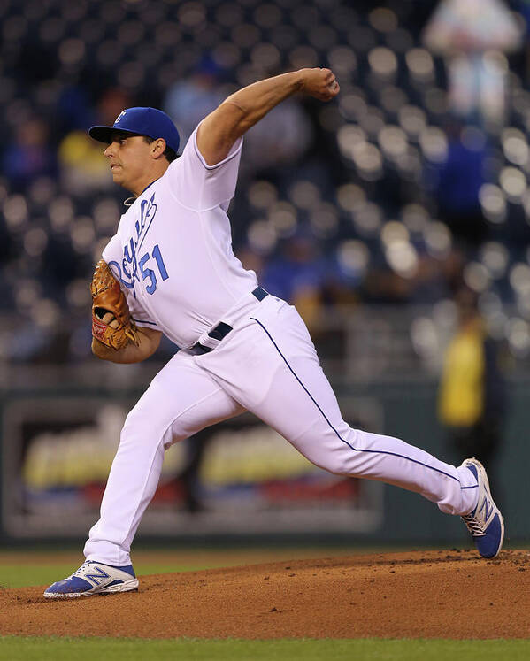 American League Baseball Art Print featuring the photograph Jason Vargas #1 by Ed Zurga