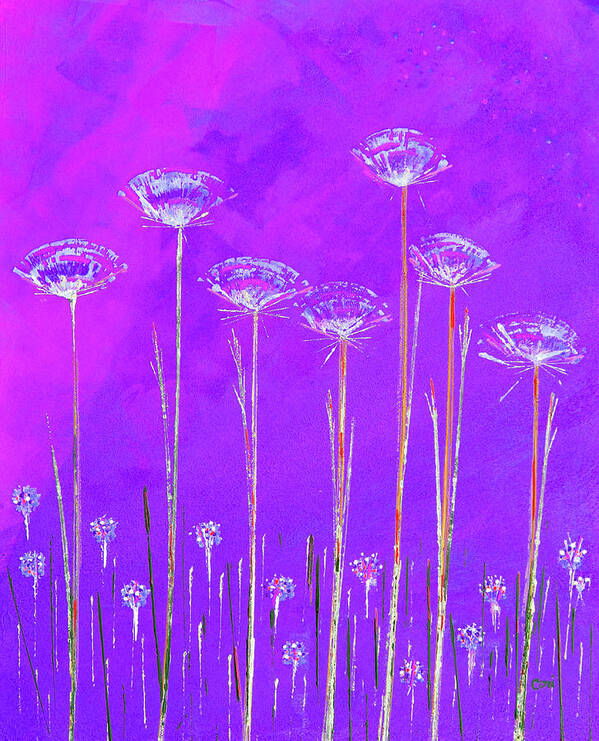 Flowers Art Print featuring the painting Purple Wildflowers by Corinne Carroll