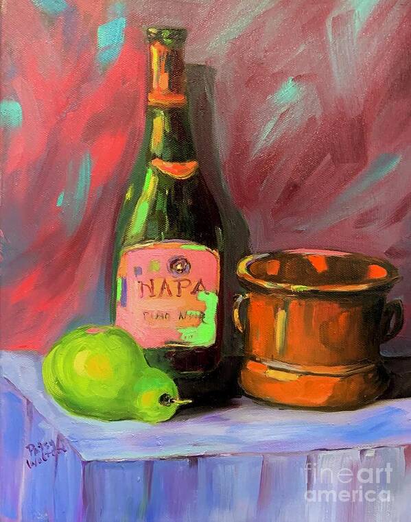 Napa Art Print featuring the painting Wine and Fruit by Patsy Walton