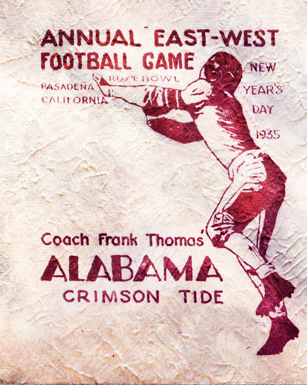 Alabama Art Print featuring the mixed media 1935 Alabama Crimson Tide by Row One Brand