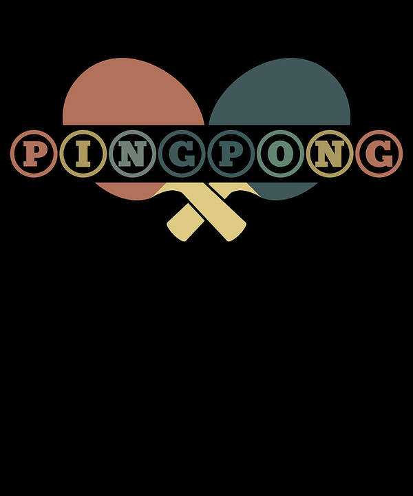 Ping Pong Art Print featuring the digital art Ping Pong Table Tennis Paddle Player Vintage Retro #2 by Toms Tee Store