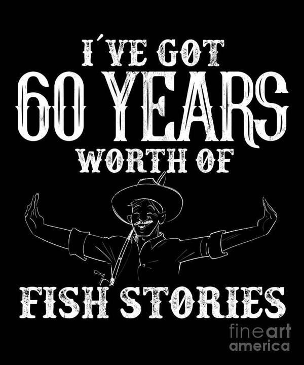 60Th Birthday Fisherman Funny Bass Fishing Gift Idea Design Art