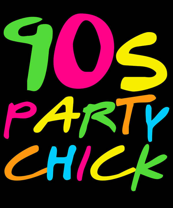 Retro Art Print featuring the digital art 90s Party Chick by Flippin Sweet Gear