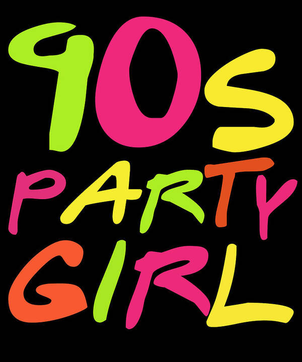Retro Art Print featuring the digital art 90s Party Girl by Flippin Sweet Gear