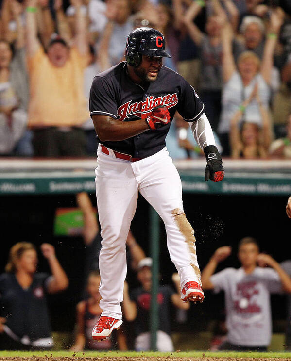 Ninth Inning Art Print featuring the photograph Abraham Almonte and Tyler Naquin by David Maxwell