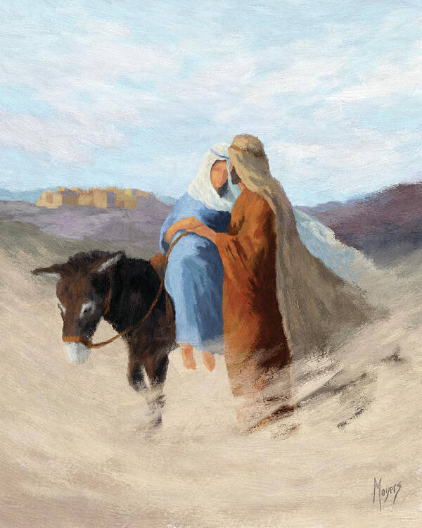 Mary And Joseph Art Print featuring the digital art Advent Journey by Mike Moyers