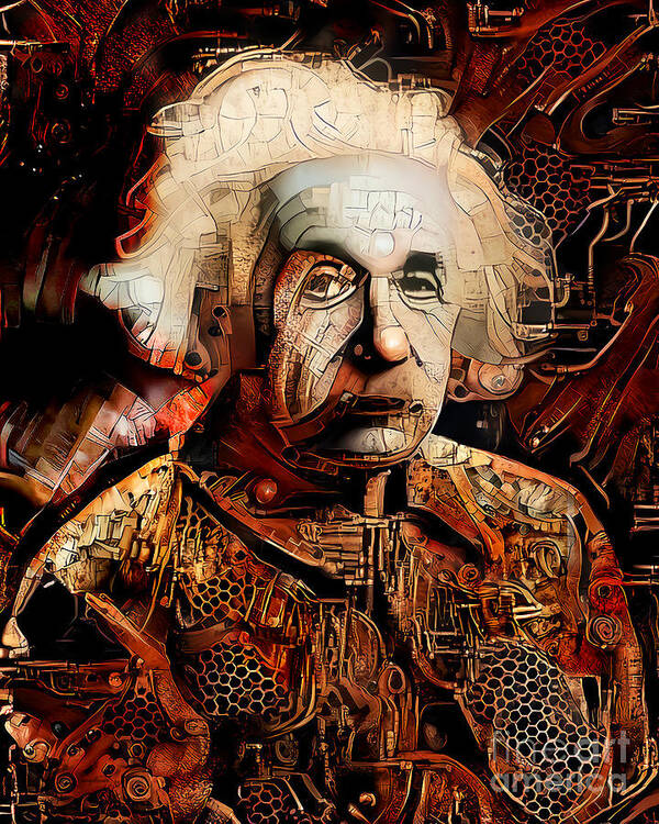 Wingsdomain Art Print featuring the photograph Albert Einstein Time Machine 20210215 by Wingsdomain Art and Photography