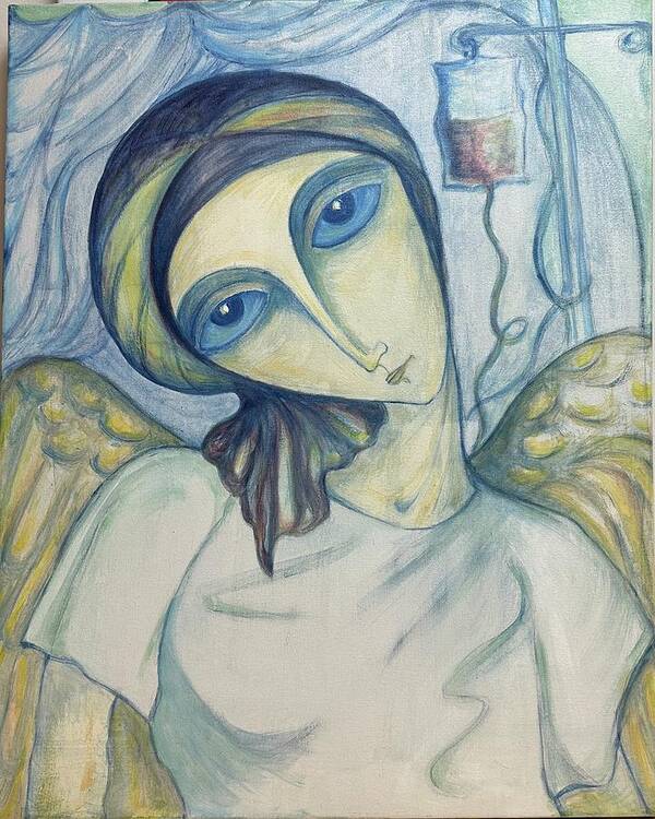 Original Art Print featuring the painting Angel of Mercy by Rae Chichilnitsky
