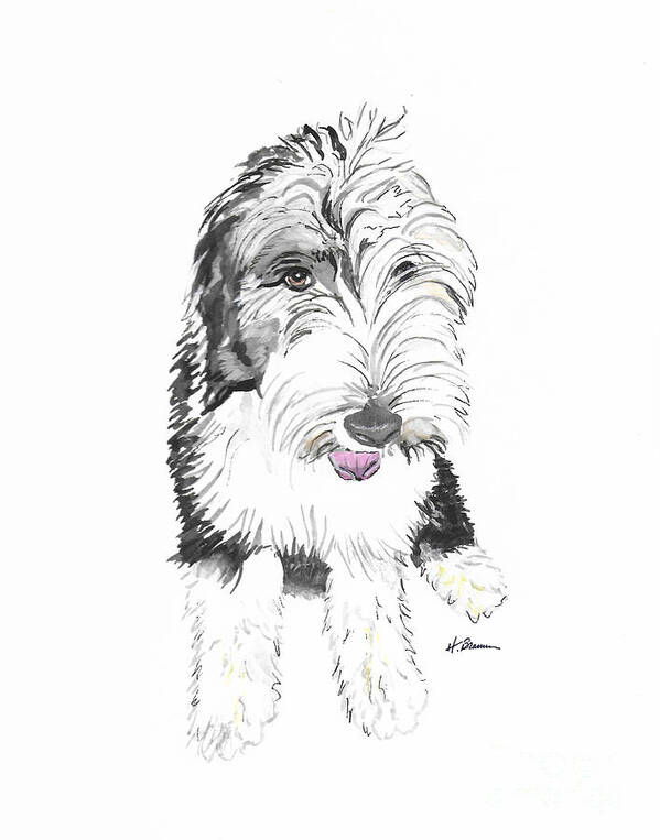 Sheepdog Art Print featuring the painting Annie by Holly Bartlett Brannan