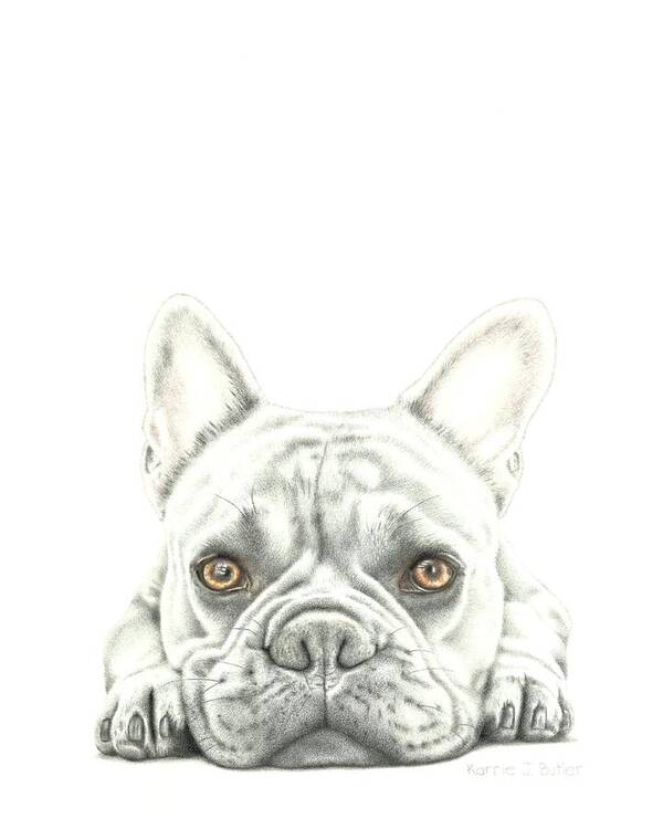 Bulldog Art Print featuring the drawing Another Monday by Karrie J Butler