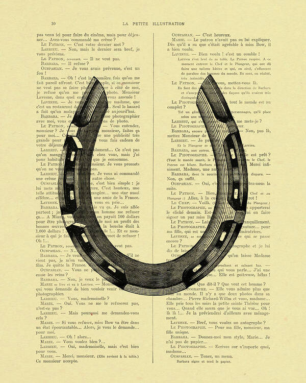 Horseshoe Art Print featuring the digital art Antique horseshoe illustration by Madame Memento