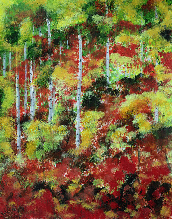 Autumn Art Print featuring the painting Autumn in Colorado by Mark Ross