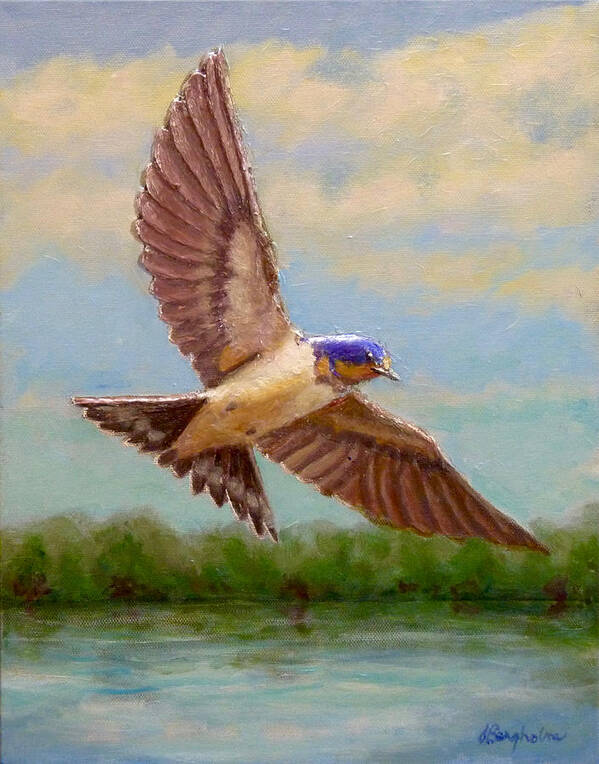 Bird Art Print featuring the painting Barn Swallow by Joe Bergholm