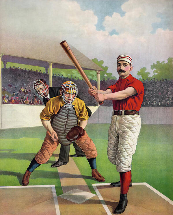 Baseball Art Print featuring the drawing Baseball by Calvert Lithographing