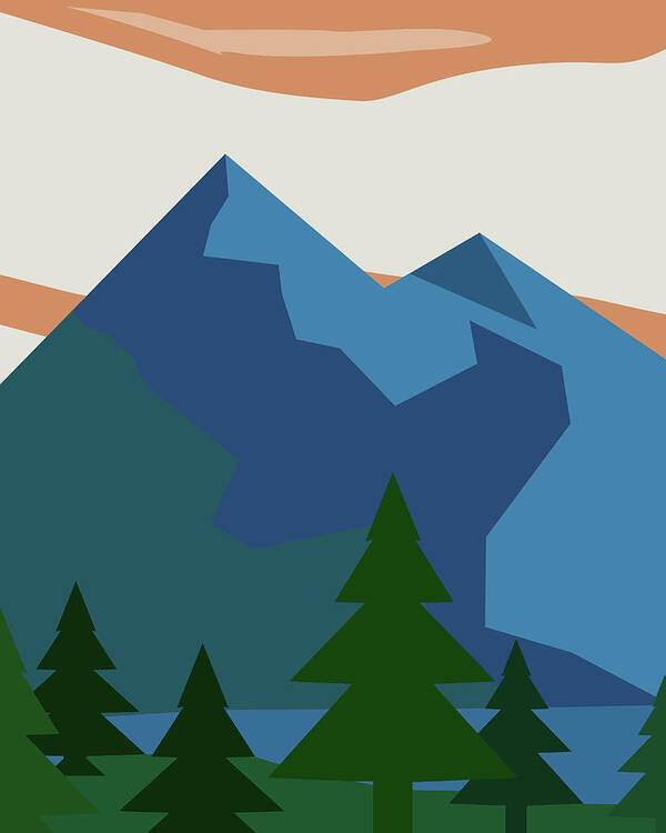 Beautiful Mountain Wilderness Art Print featuring the digital art Beautiful Mountain Wilderness by Dan Sproul