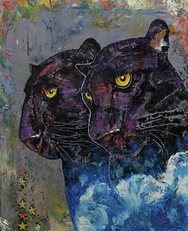 Big Art Print featuring the photograph Black Panthers by Michael Creese