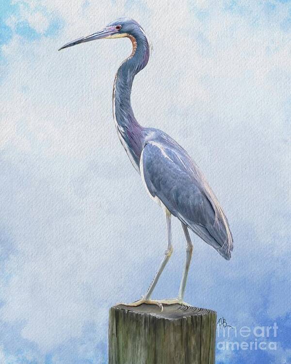 Heron Art Print featuring the painting Blue Heron by Tammy Lee Bradley