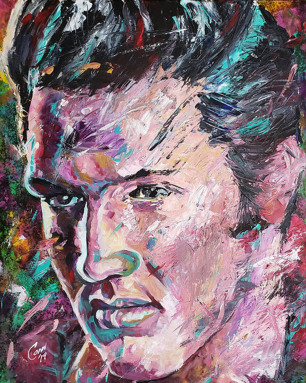 Elvis Presley Art Print featuring the painting Blue Suede Shoes by Shawn Conn