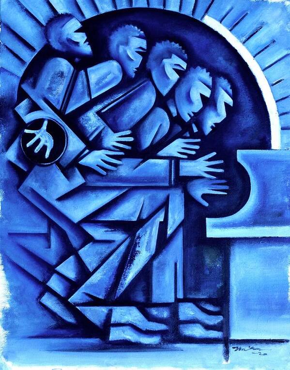 Jazz Art Print featuring the painting Blues/ Ascent by Martel Chapman