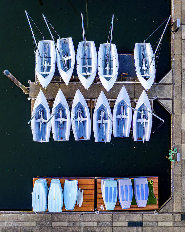 Drone Art Print featuring the photograph Boat Beginnings 2 by Clinton Ward