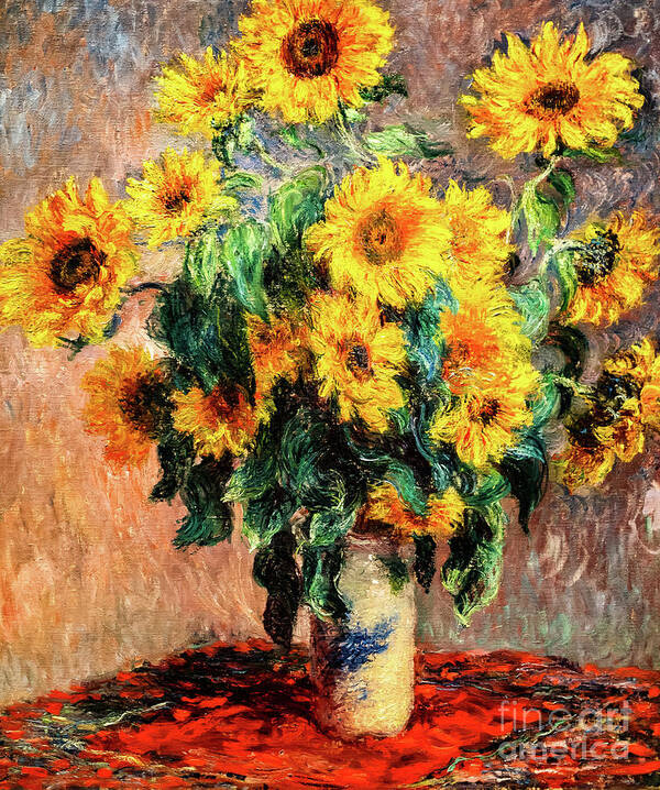 Bouquet of Sunflowers - Classic Painting Photo Poster Print Art Gift French Impressionist Impressionism Flowers Claude Monet 1881