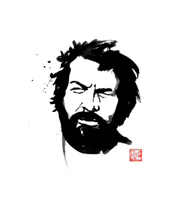 Bud Spencer Art Print featuring the painting Bud Spencer by Pechane Sumie