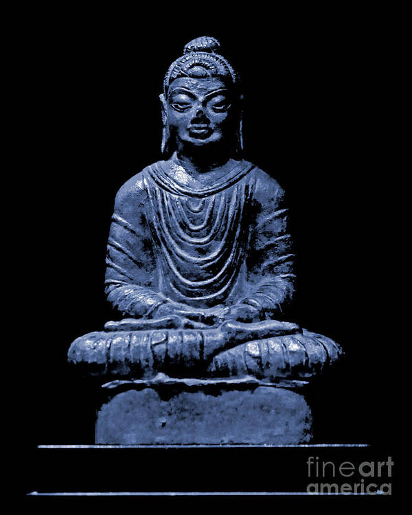 Buddha Art Print featuring the photograph Buddha Blue by Marisol VB