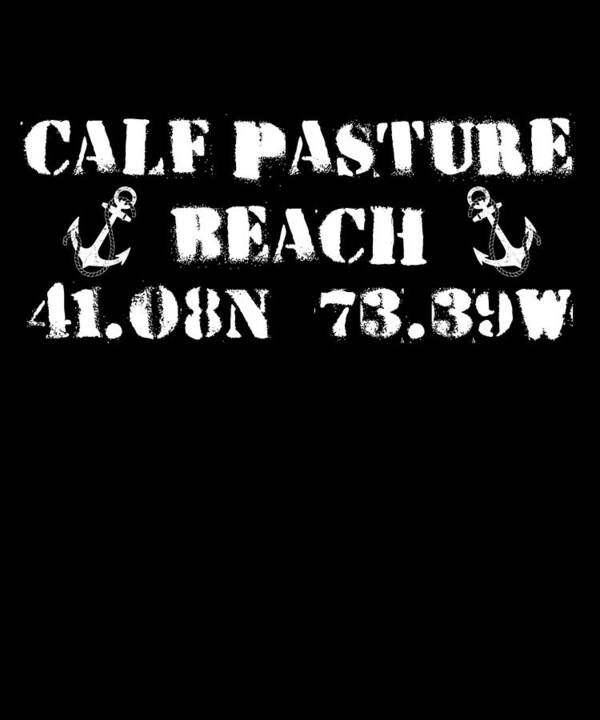 Funny Art Print featuring the digital art Calf Pasture Beach Norwalk by Flippin Sweet Gear
