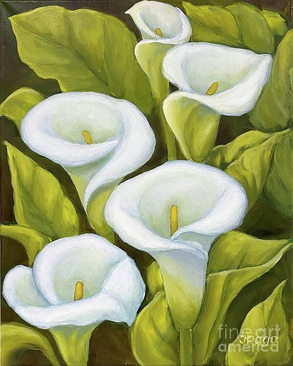Calla Lily Art Print featuring the painting Calla lilies by Inese Poga