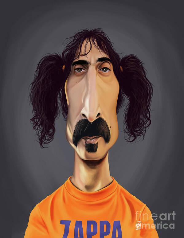 Illustration Art Print featuring the digital art Celebrity Sunday - Frank Zappa by Rob Snow