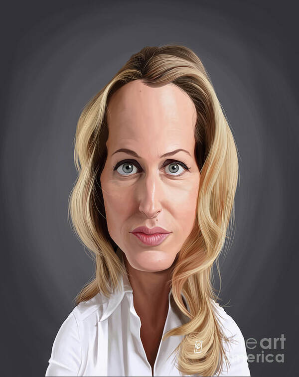 Illustration Art Print featuring the digital art Celebrity Sunday - Gillian Anderson by Rob Snow