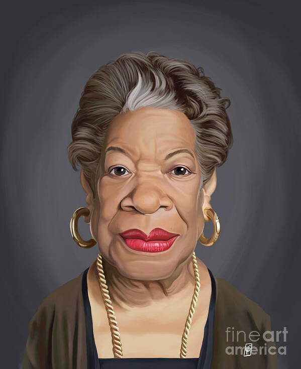 Illustration Art Print featuring the digital art Celebrity Sunday - Maya Angelou by Rob Snow
