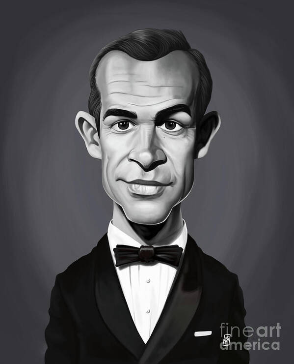 Illustration Art Print featuring the digital art Celebrity Sunday - Sean Connery by Rob Snow