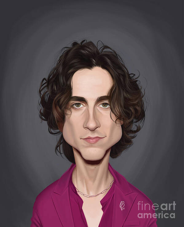 Illustration Art Print featuring the digital art Celebrity Sunday - Timothee Chalamet by Rob Snow