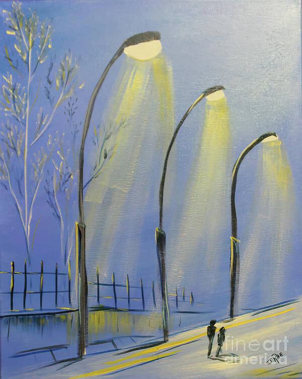 Art Art Print featuring the painting Central Park Rainy Night by Janice Pariza