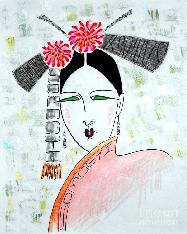 Asian Woman Art Print featuring the painting China Doll by Jayne Somogy