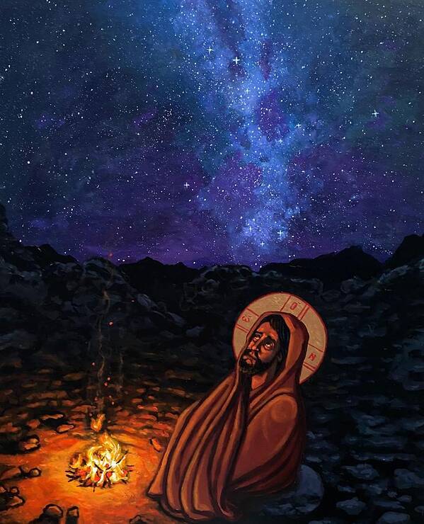  Art Print featuring the painting Christ in the Wilderness by Kelly Latimore